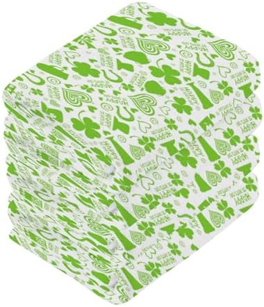 St Patricks Day Clover Washcloths Soft AbsorbentReusable Towels for Baby Adults