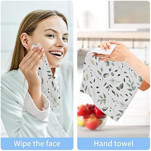 Kigai Green Leaves 12x12 Cotton Washcloth Set for Bathroom More