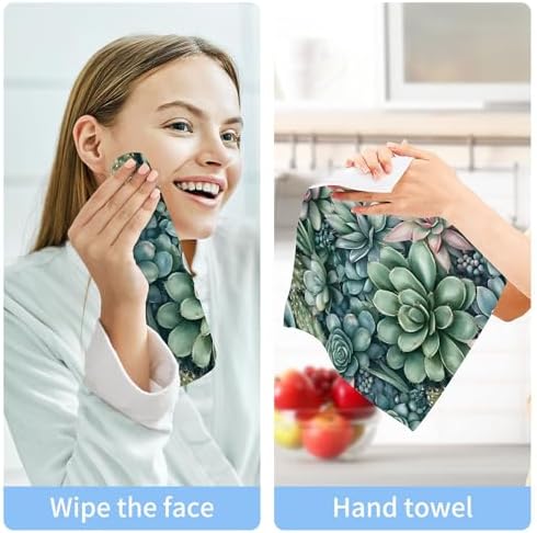 Vibrant Succulents and Cacti Washcloths for Hand and Face