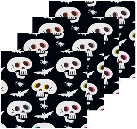 Xigua Halloween Skull Washcloth Set - Fast Durable Towels for Kitchen and Travel