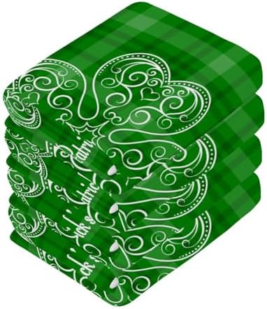 St Patricks Day Clover Washcloth 2-Pack Soft Reusable