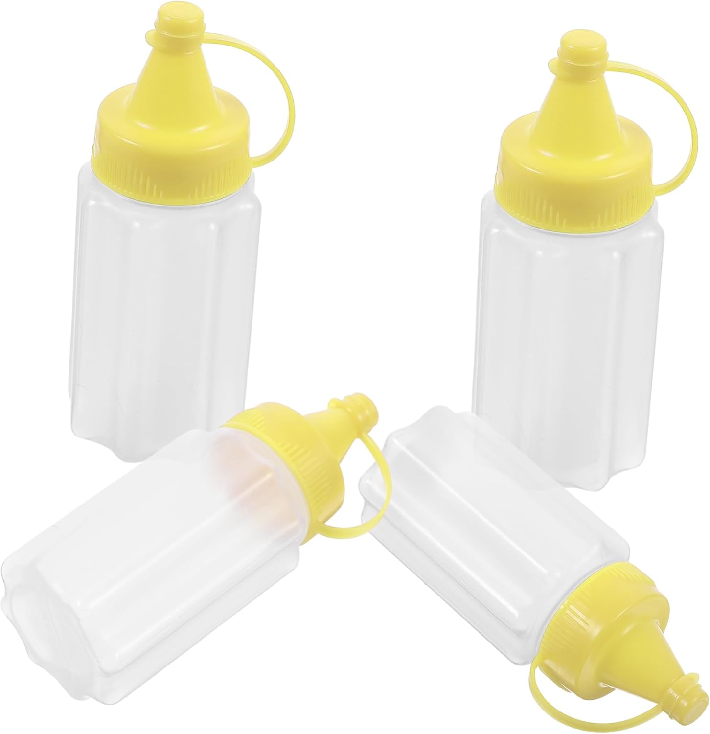 PRETYZOOM 4pcs Reusable Condiment Squeeze Bottles