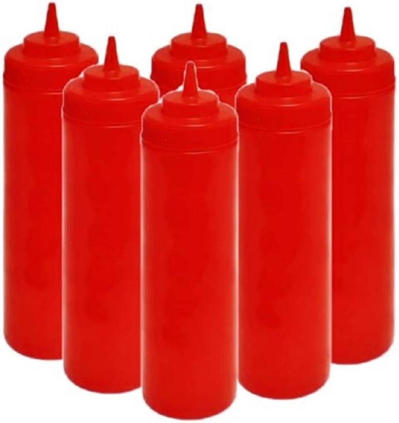 6 x 24 Oz Wide Mouth Squeegee Condiment Bottles