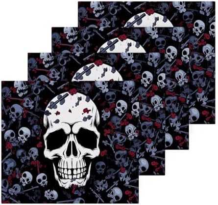 Yettasbin Skull Washcloth 2-Pack Perfect for Grooming 12x12 inches