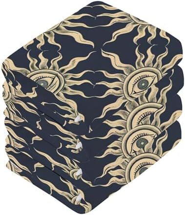 Xigua Suns and Eyes Washcloths Set of 2-12 X 12 Inch