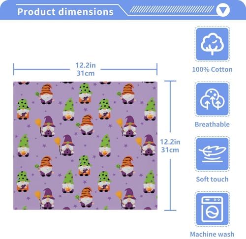 Halloween Gnome Washcloth Set 12x12
