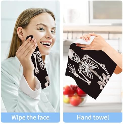 2-Pack Mini Skeleton Towels for Multi-Purpose Use