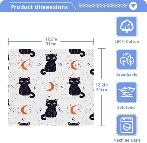 Halloween Cat Washcloths