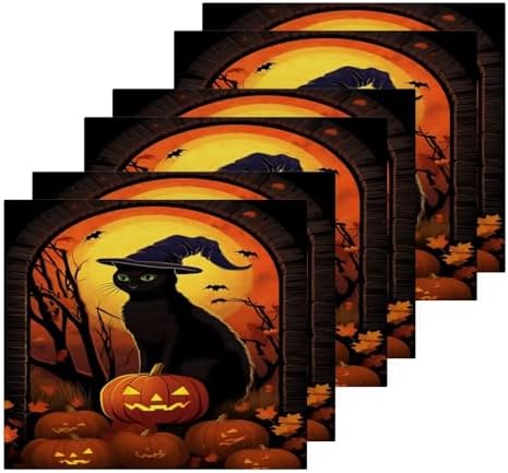 Halloween Cat Washcloth 2-Pack Soft AbsorbentReusable for Babies Kids