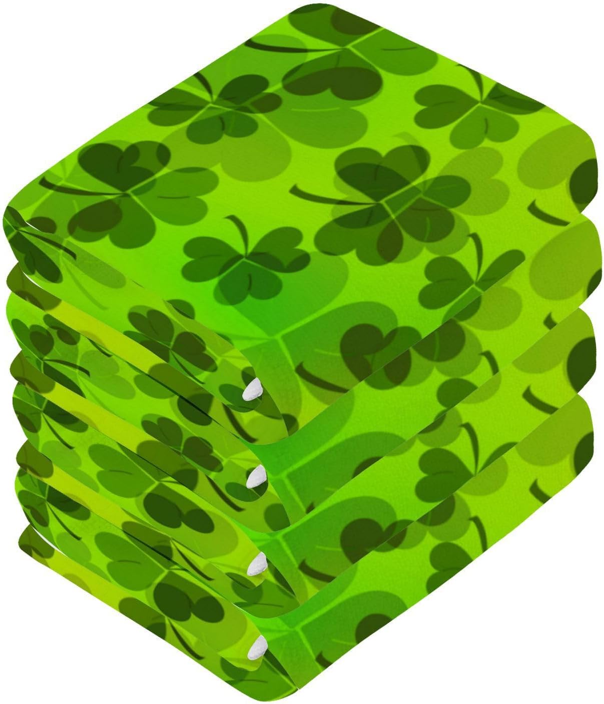 St Patricks Day Clover Washcloth Set for Babies Adults