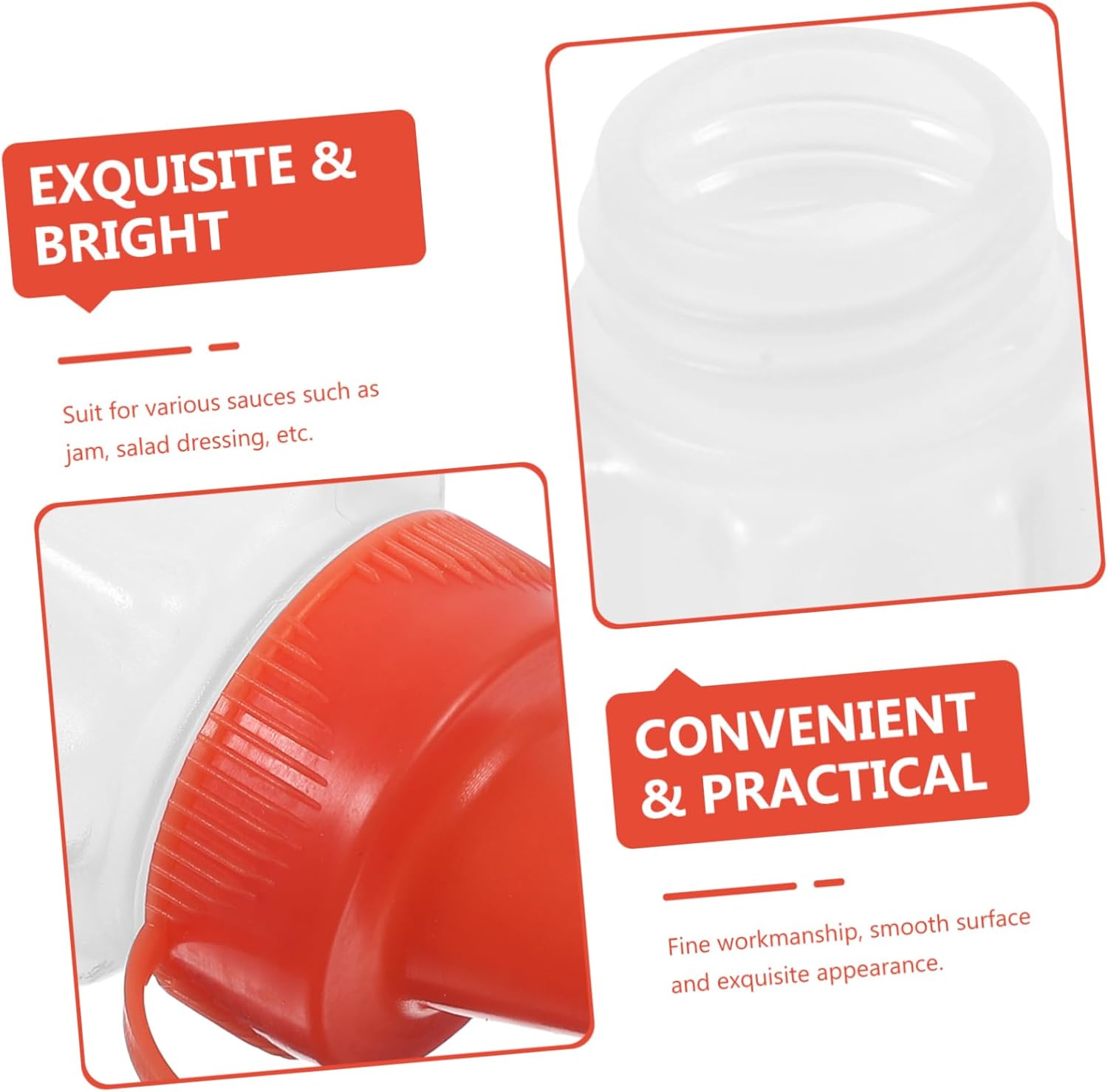 4-Pack Reusable Squeeze Bottles for Condiments - Mess-Free Space-Saving Design