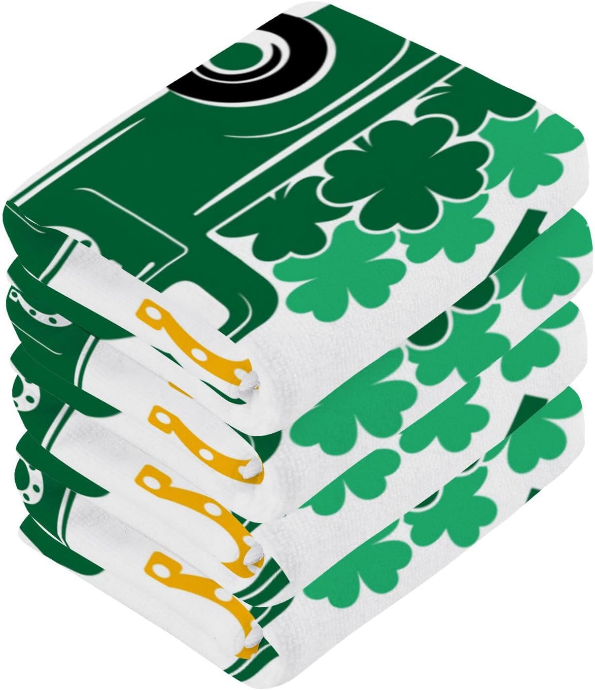 St Patrick Day Truck Washcloths 2 Pack Soft Absorbent Cotton Towels