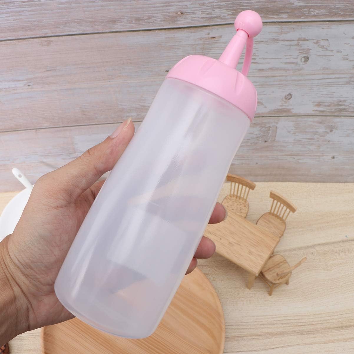 Zerodeko 440ml Salad Dressing Squeeze Bottles with Easy-close Lid