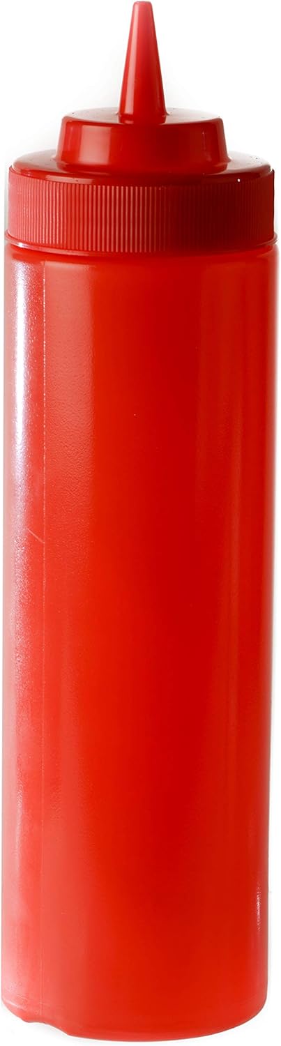 EcoQuality 6-Pack Red Squeeze Condiment Bottles