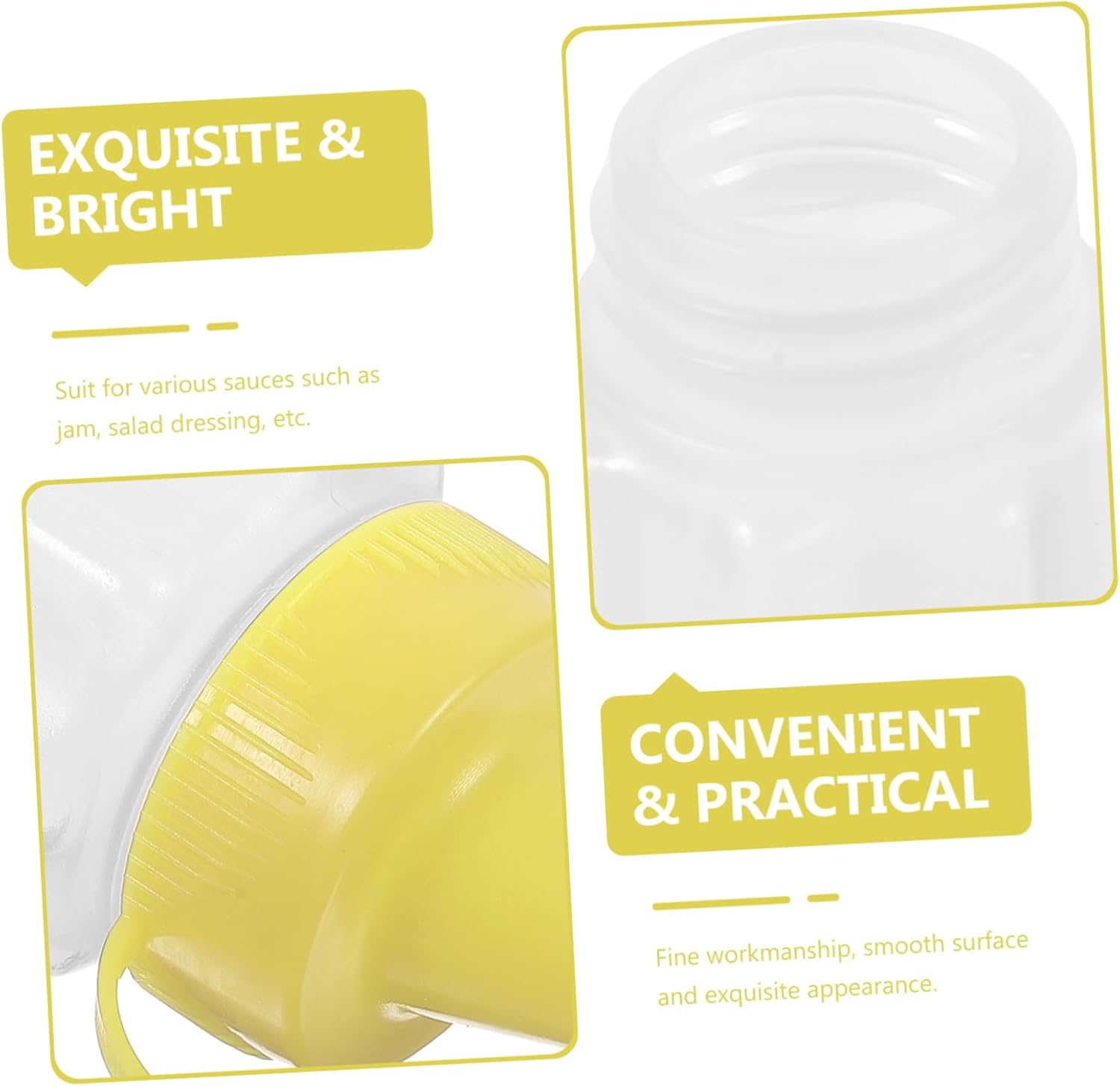 4pcs Reusable Condiment Squeeze Bottles for Ketchup Mustard Honey and Salad Dressings