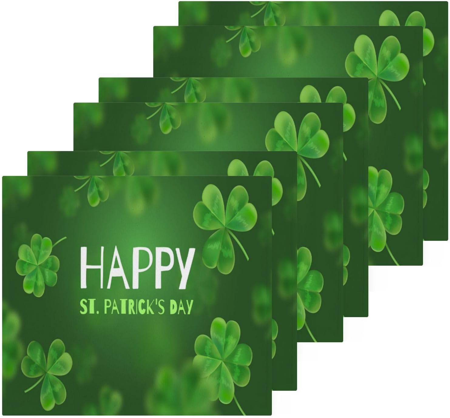 St Patricks Day Clover Washcloth Set Soft Absorbent Baby Towels