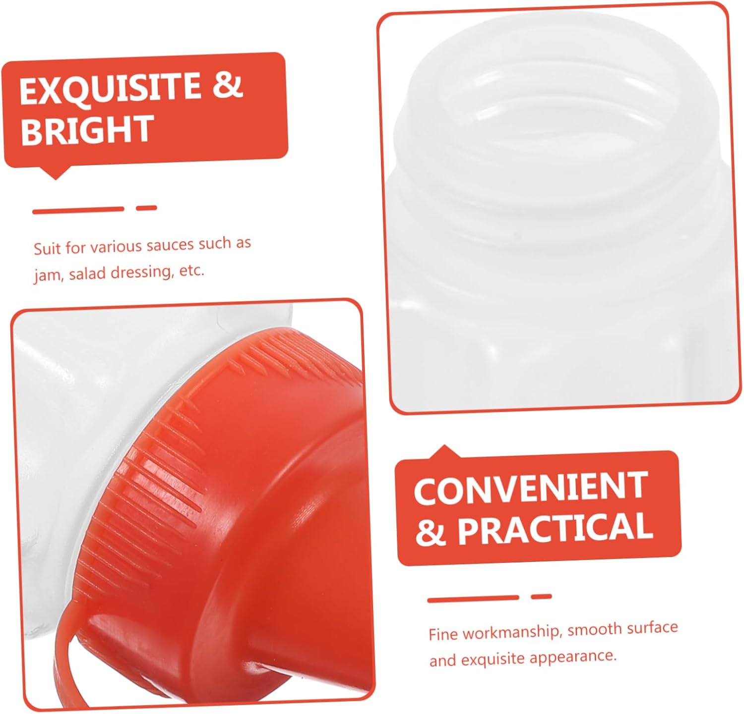 Luxshiny 4-Piece Reusable Squeeze Bottles for Condiments Kitchen Gadget