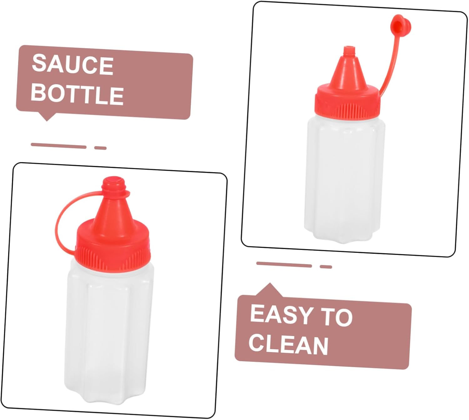 Mini Mustard Squeeze Bottles Reusable Portable Design 12-Pack Mustard Bottle Set