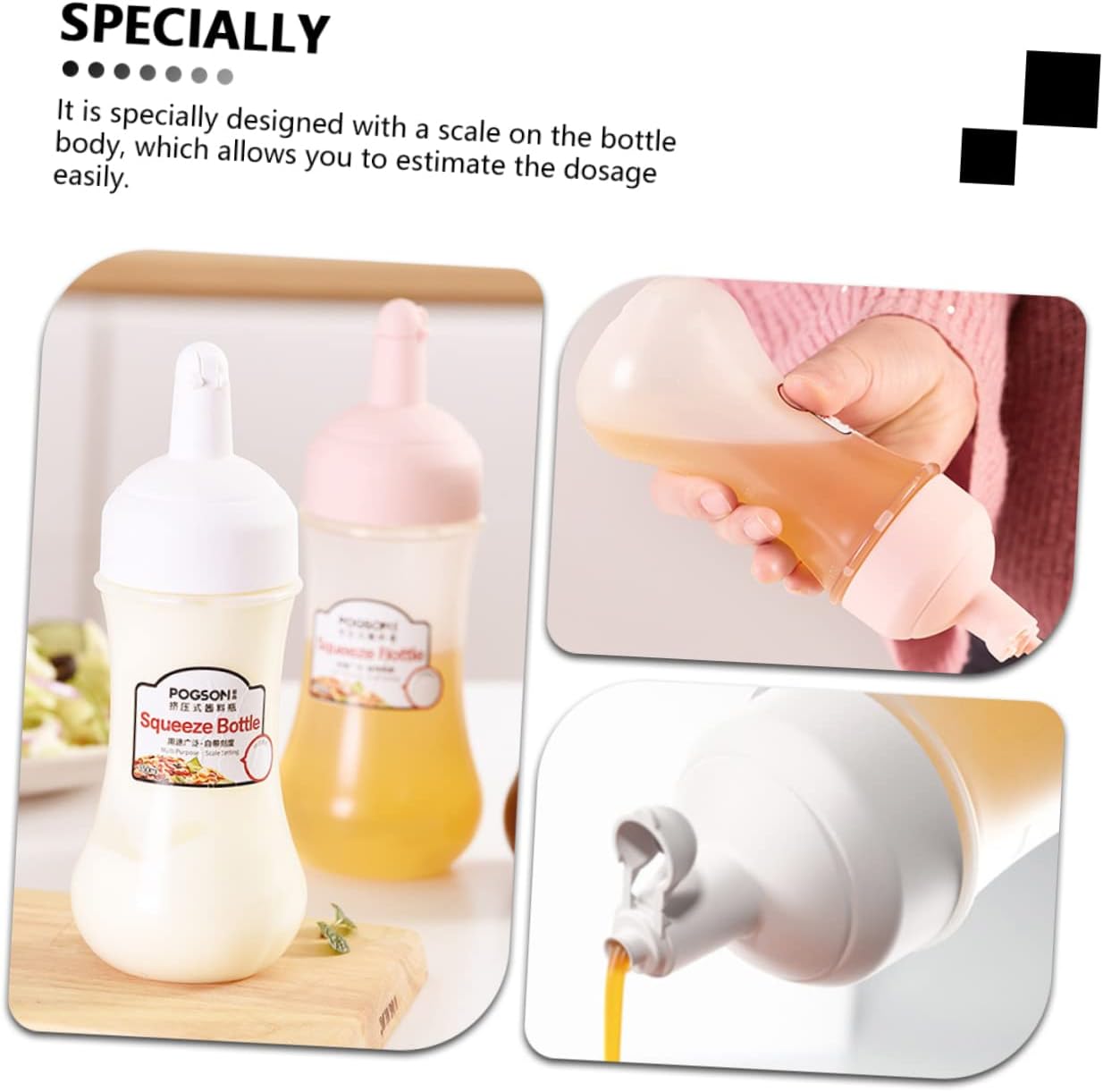 Garneck 2Pcs 350ml Squeeze Bottles for Ketchup Jam and Sauce 1