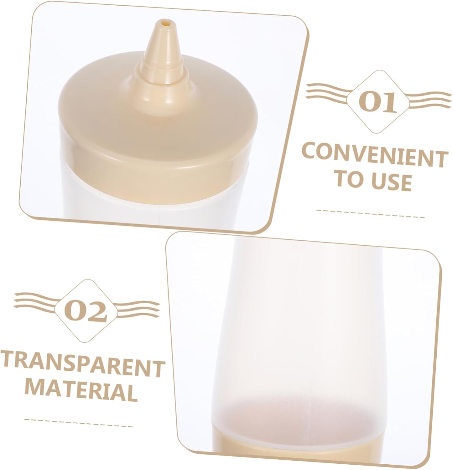 Non-Leakage Durable Squeeze Condiment Bottles Set