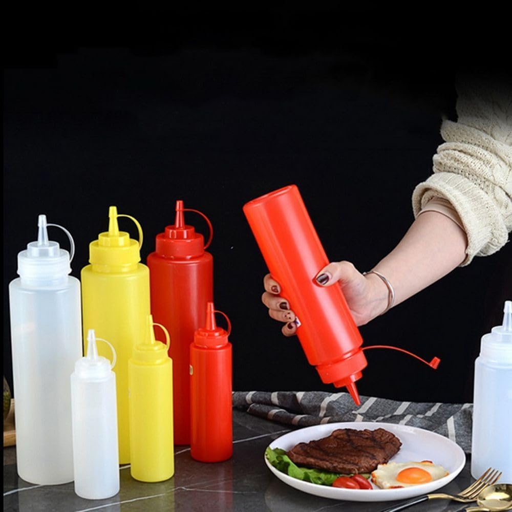 600ml Squeeze Bottle Condiment Sauce Red
