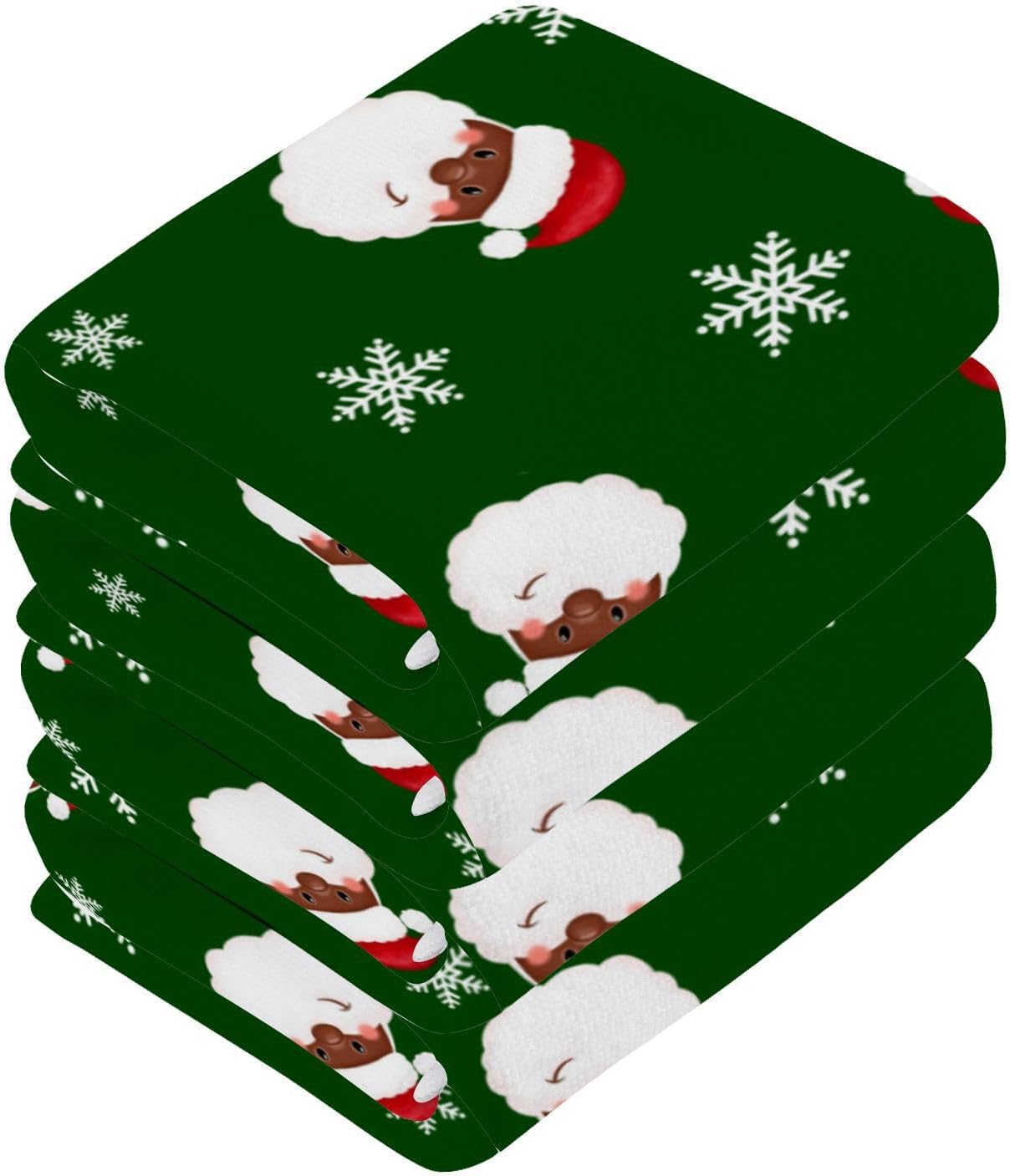 Christmas Santa Claus Washcloths 2 Pack Soft Cotton Towels