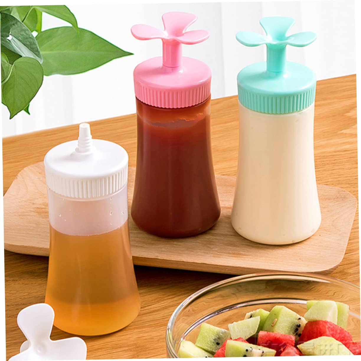 FUNOMOCYA Squeeze Condiment Bottles for Ketchup Mustard Sauce Salad Dressing Dipping