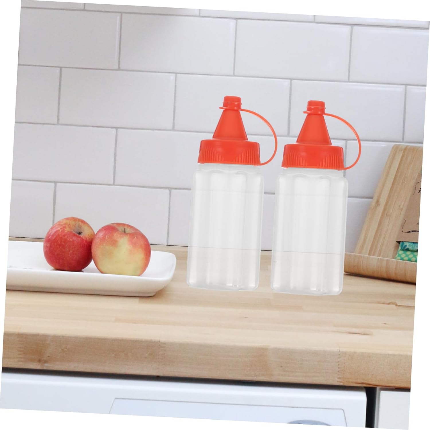 4-Pack Reusable Squeeze Bottles for Condiments - Mess-Free Space-Saving Design