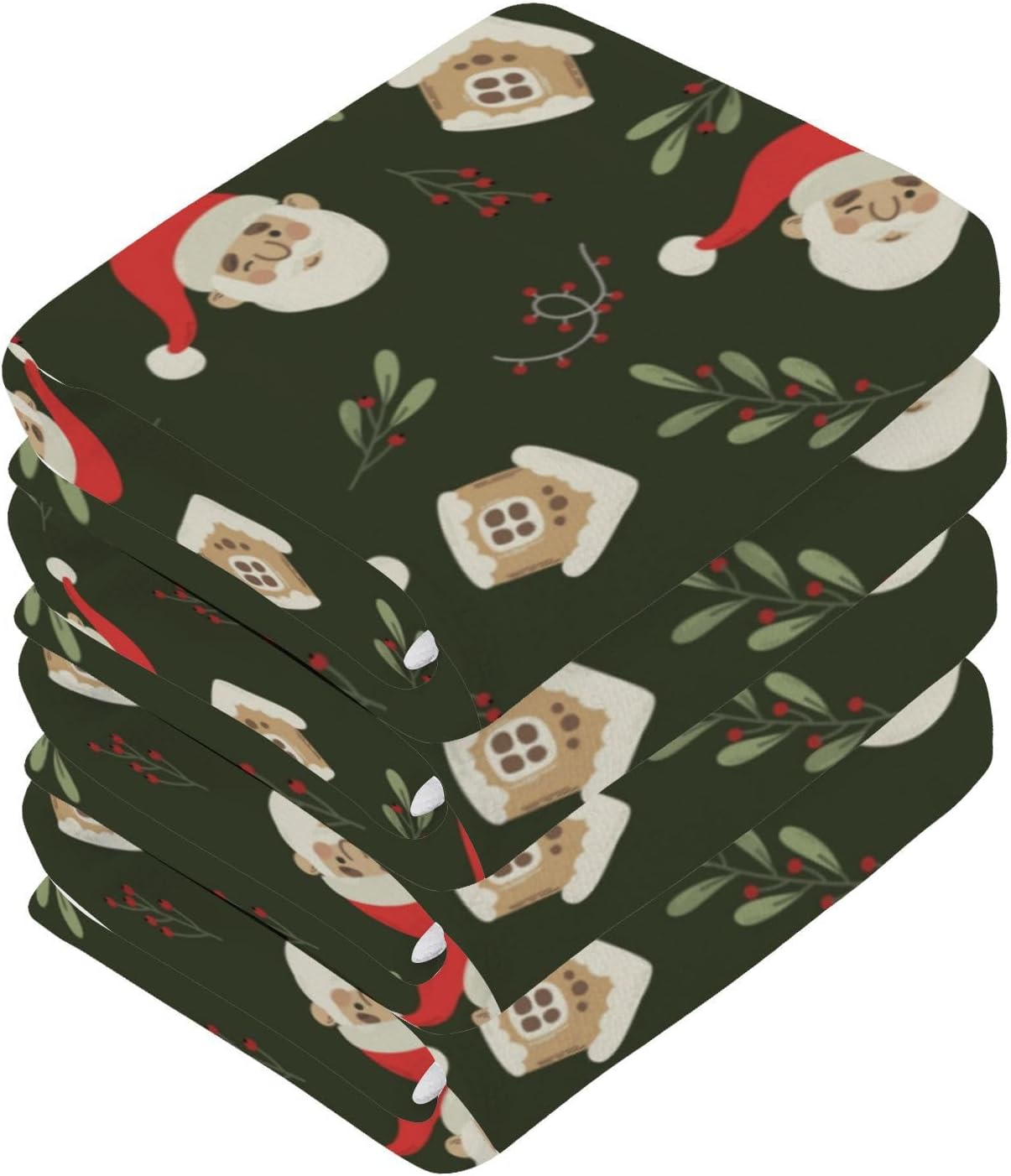 Reusable Soft Christmas Santa Washcloth for Kids Washable
