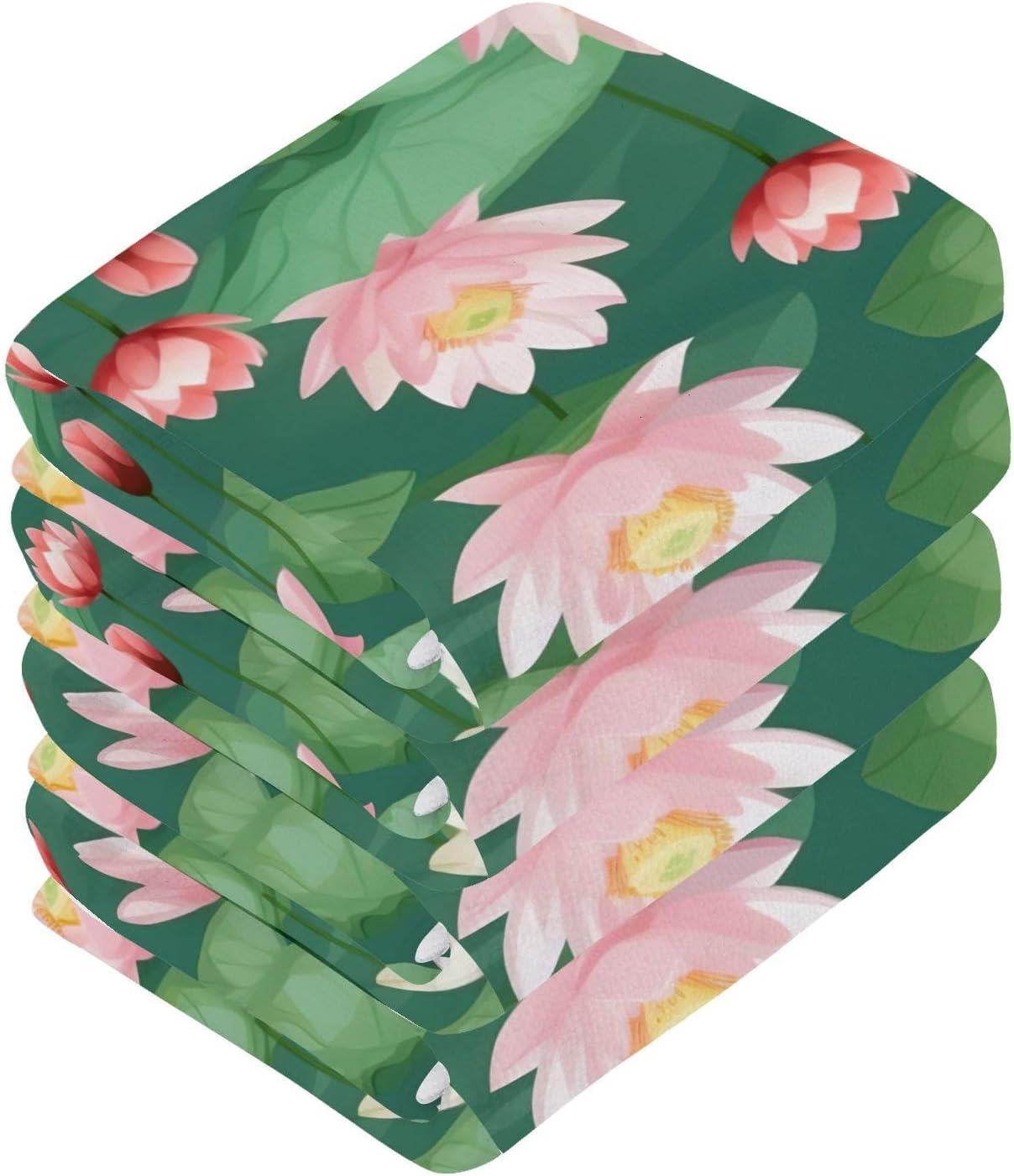Lotus Washcloth Set 2-Piece Reusable Soft Absorbent 12x12
