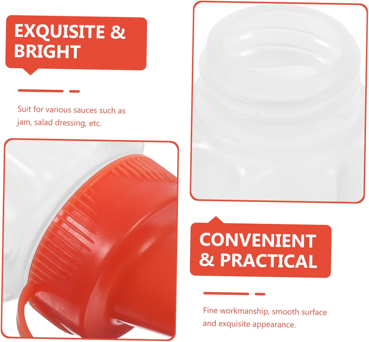 Mikinona 4-Piece Condiment Squeeze Bottle Set Kitchen Organizing Made Easy