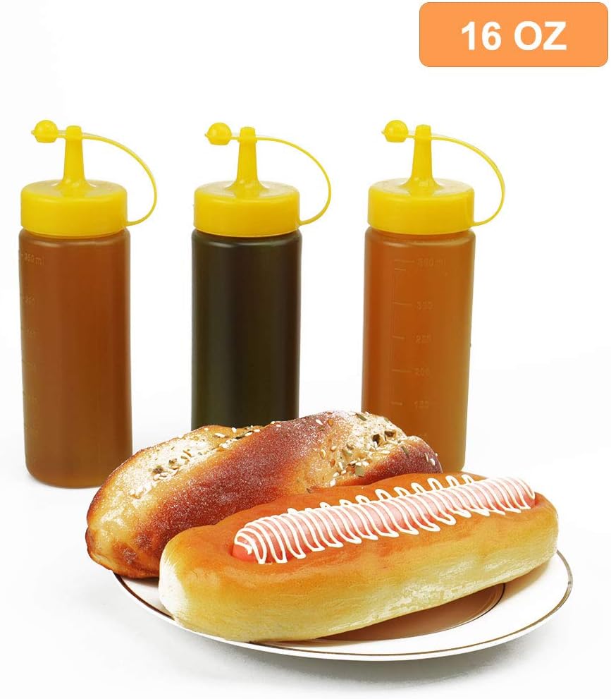 Condiment Squeeze Bottles 16oz Yellow