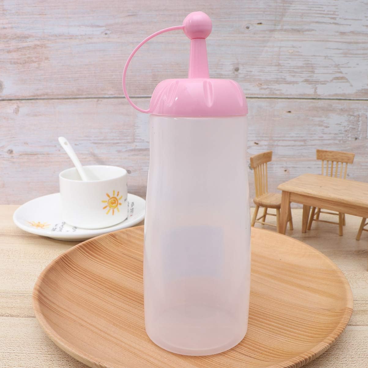 Zerodeko 440ml Salad Dressing Squeeze Bottles with Easy-close Lid