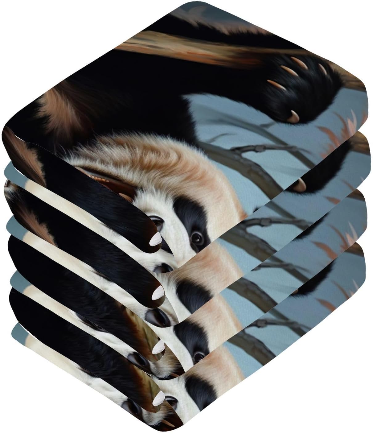YETTASBINPanda Washcloths 2 Pack Soft Reusable Towels