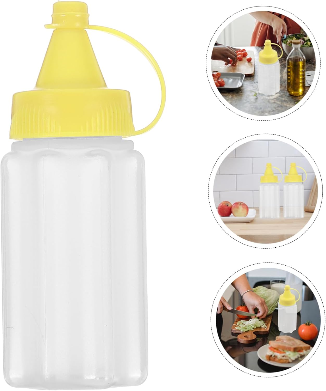 4-Piece Squeeze Condiment Bottles for Kitchen Use