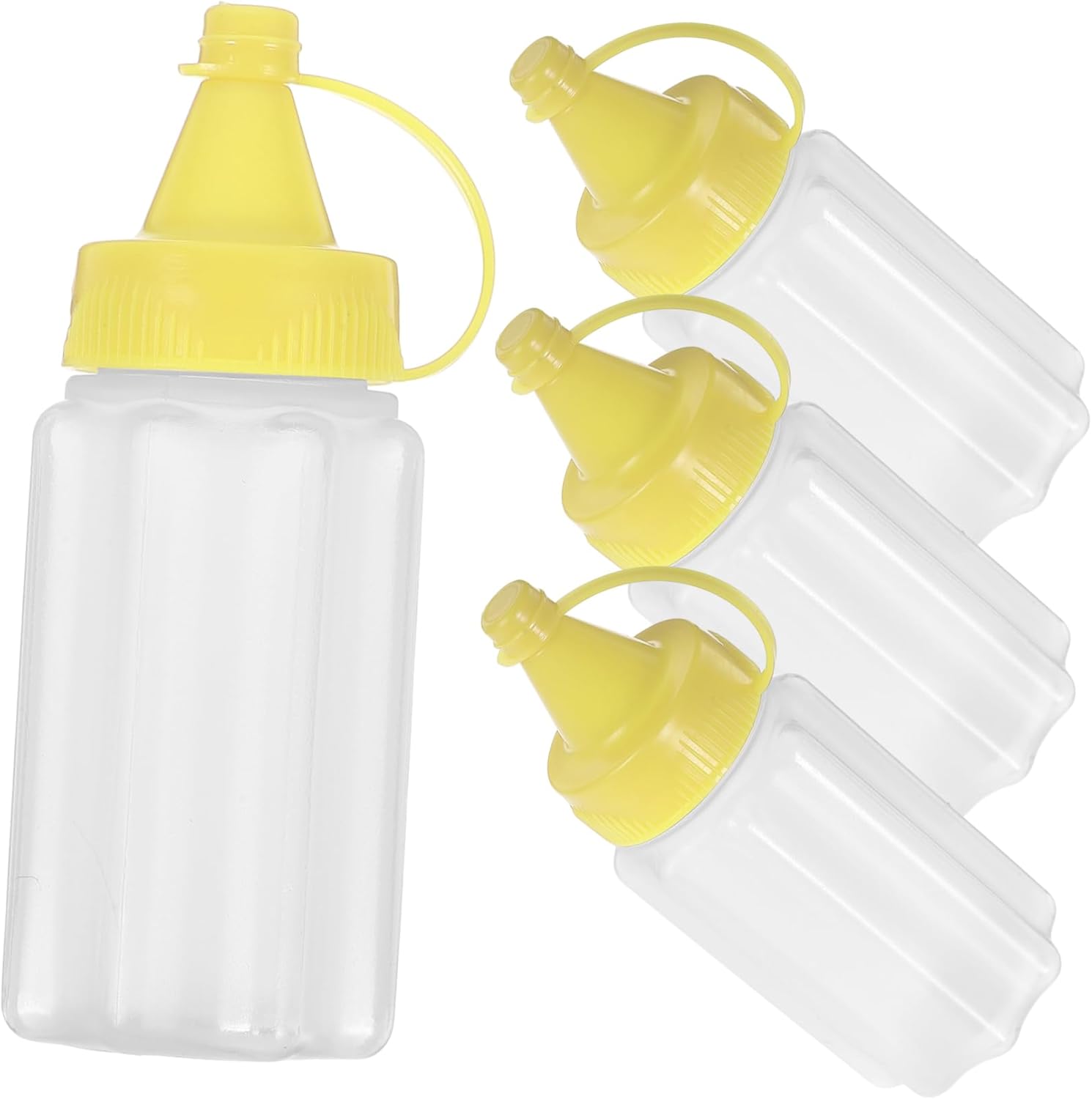 4-Piece Squeeze Condiment Bottles for Kitchen Use