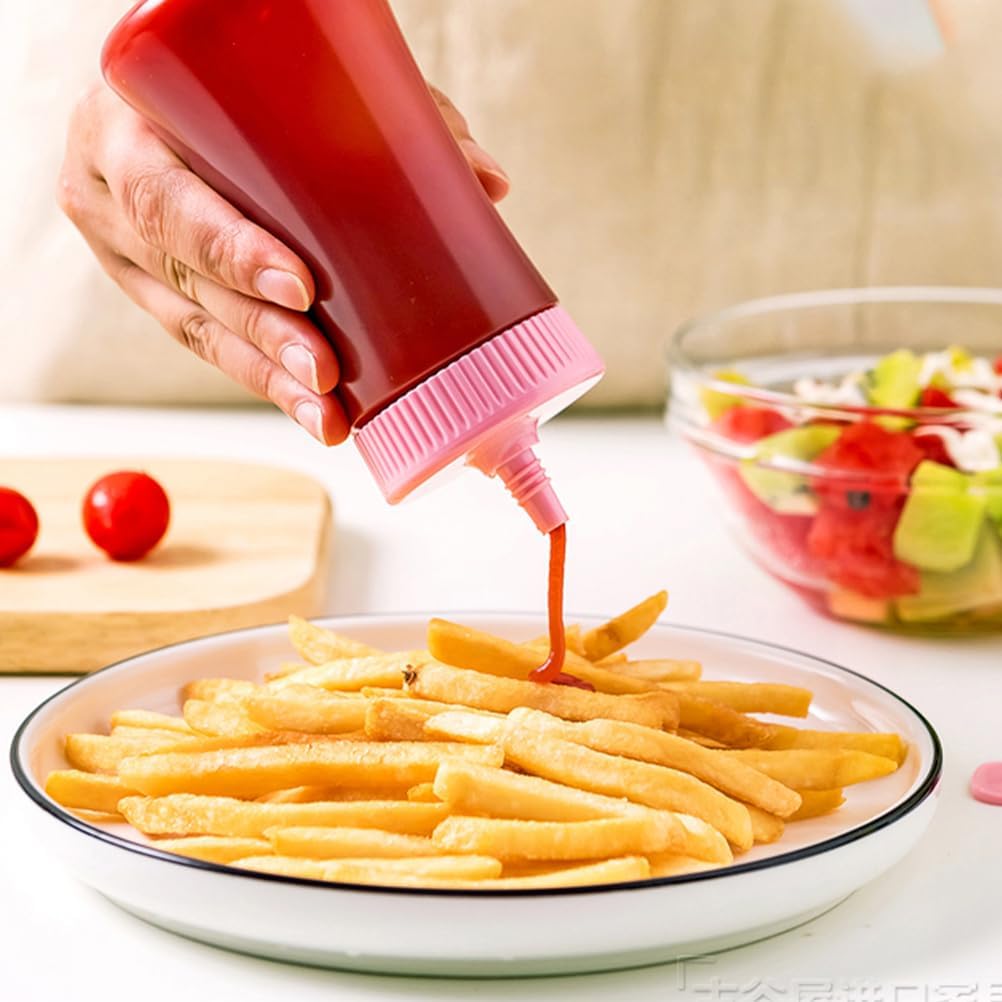 DECHOUS Reusable Condiment Bottles Pink Taste Your Ketchup