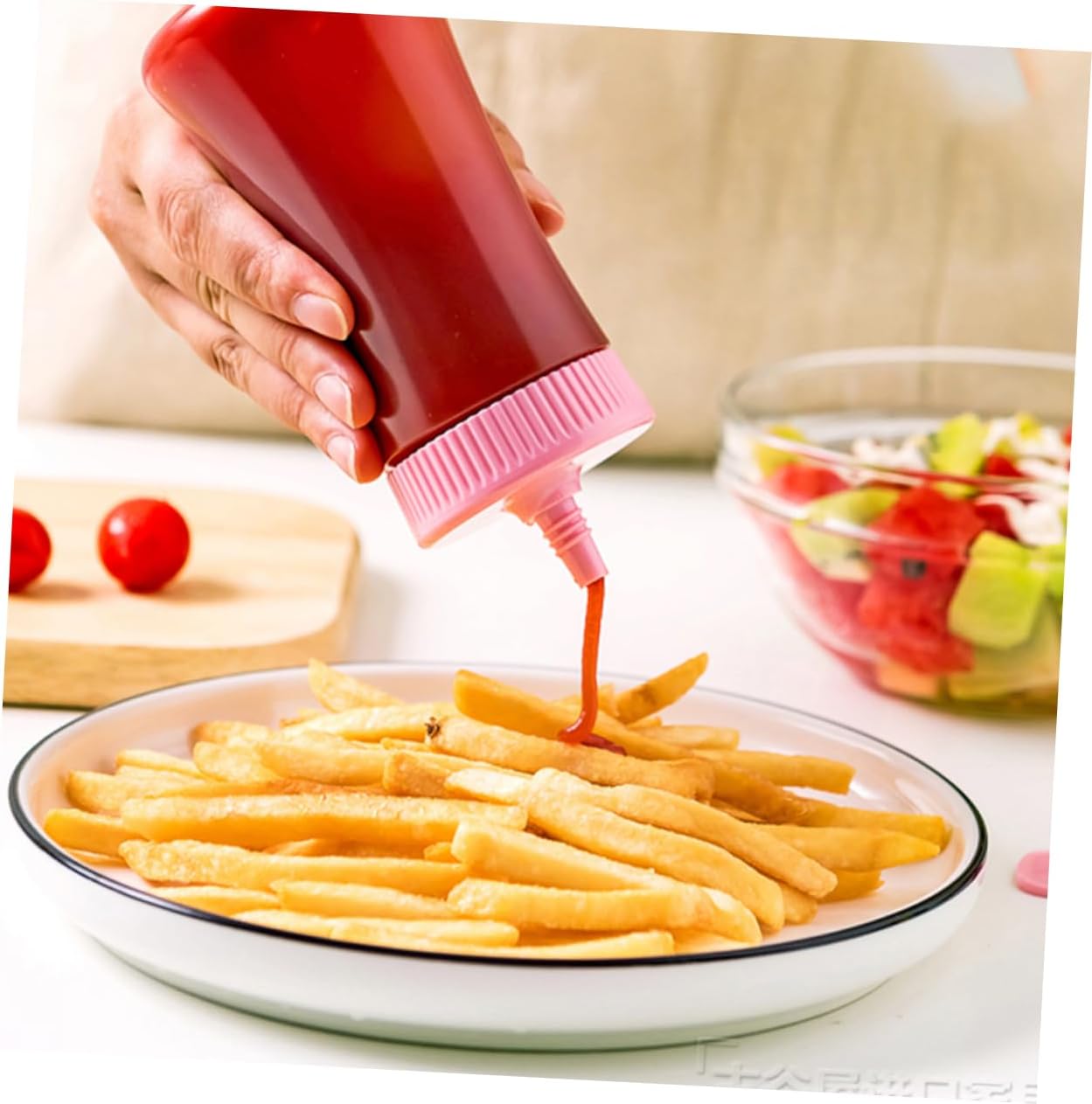 EXHUMKY Condiment Squeeze Bottles for Ketchup Mustard Salad Dressing