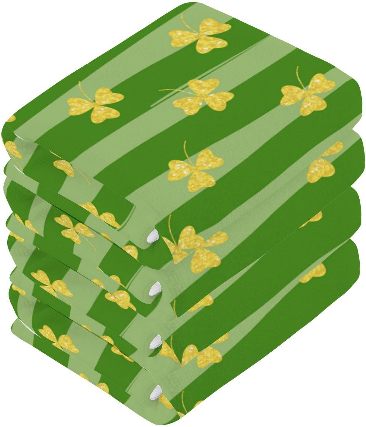 St Patricks Day shamrock washcloths 12x12 inch soft absorbent reusable face towels