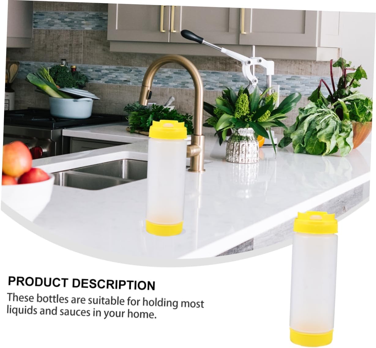 Luxshiny Dual Headed Squeeze Bottle 20oz for Condiments Oil Control BBQ Entertaining
