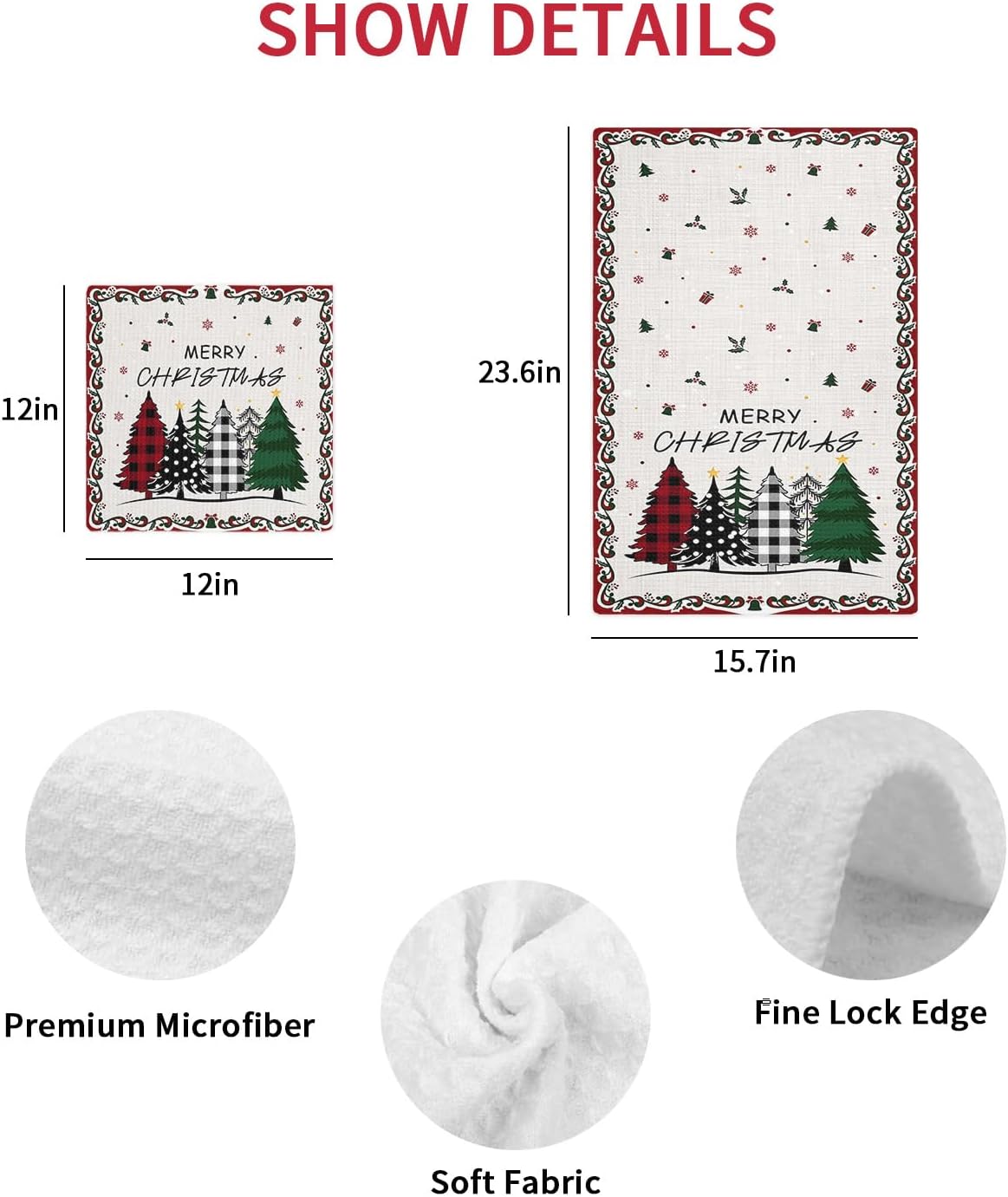 Berries Red Waffle Kitchen Towels