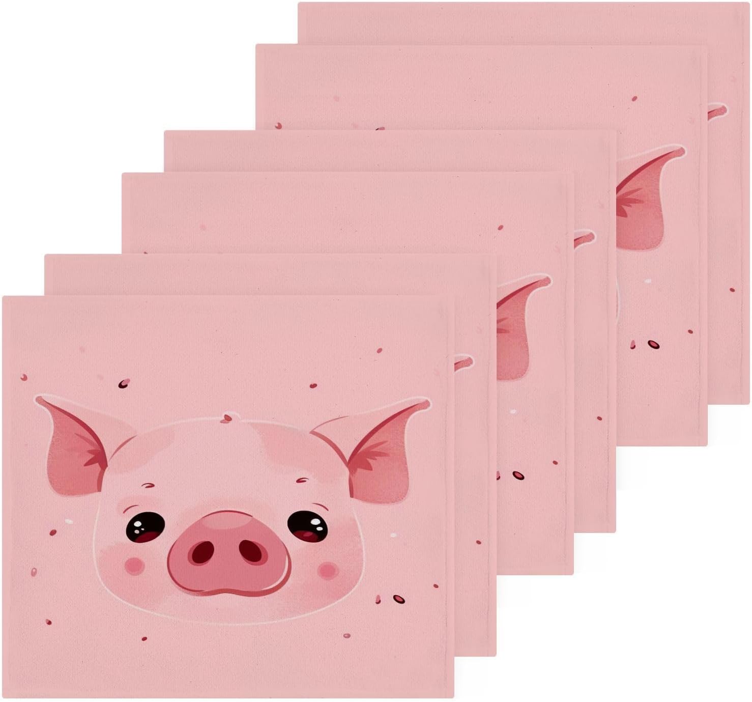 YettasBin Pink Pig Washcloth Set - Soft Absorbent Reusable for Home Travel