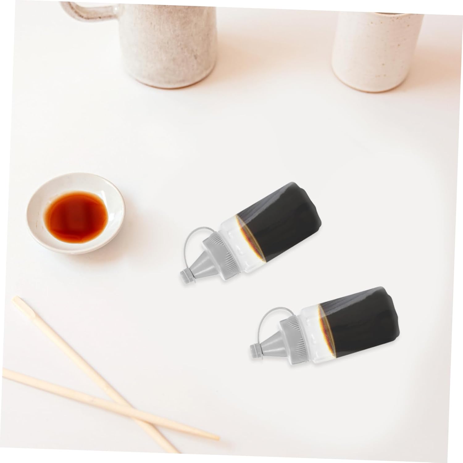 GRIRIW 20 Pcs Dark Grey PP Condiment Squeeze Bottles
