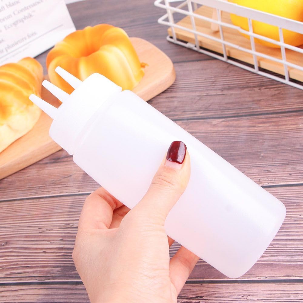3 Holes Condiment Squeeze Bottles Durable Leak-Proof Design