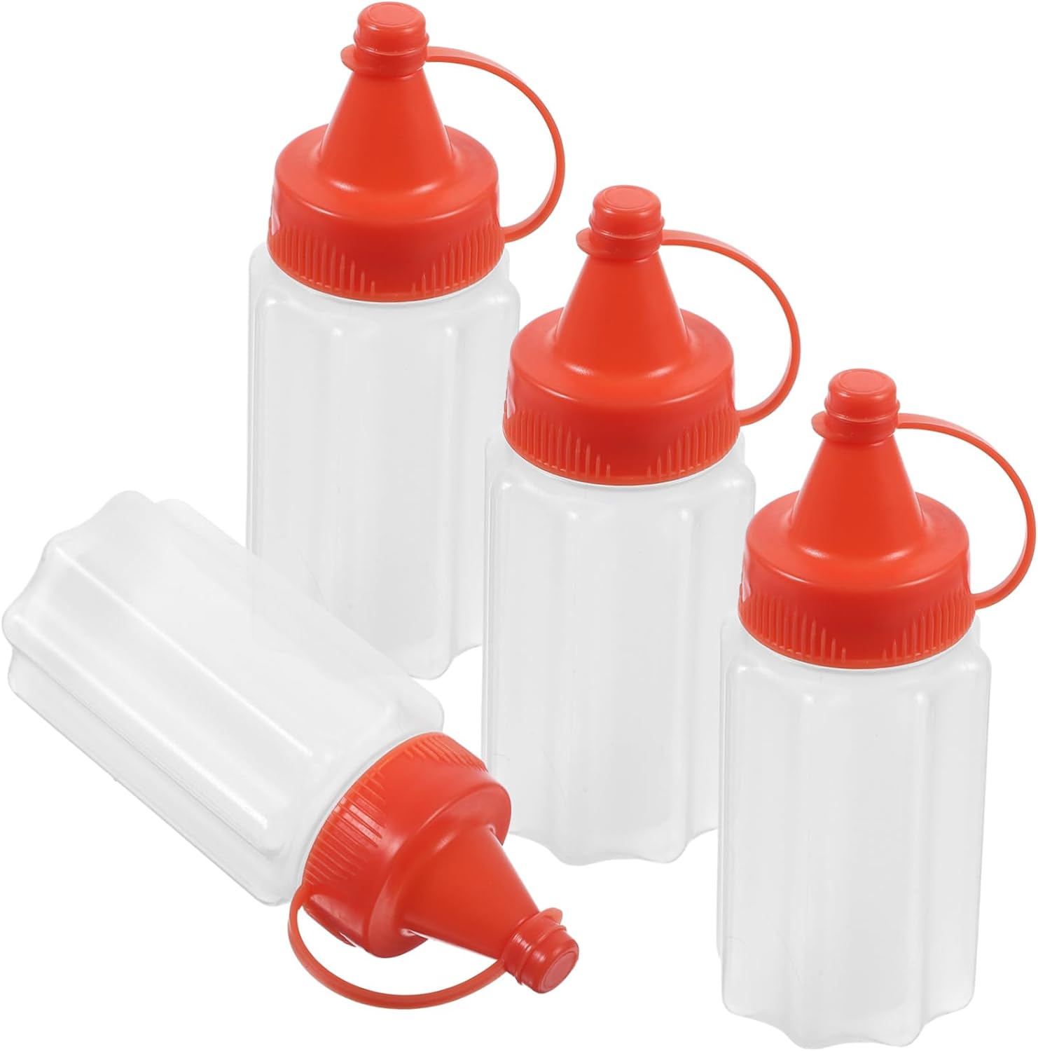 DECHOUS 4pcs Reusable Condiment Squeeze Bottles