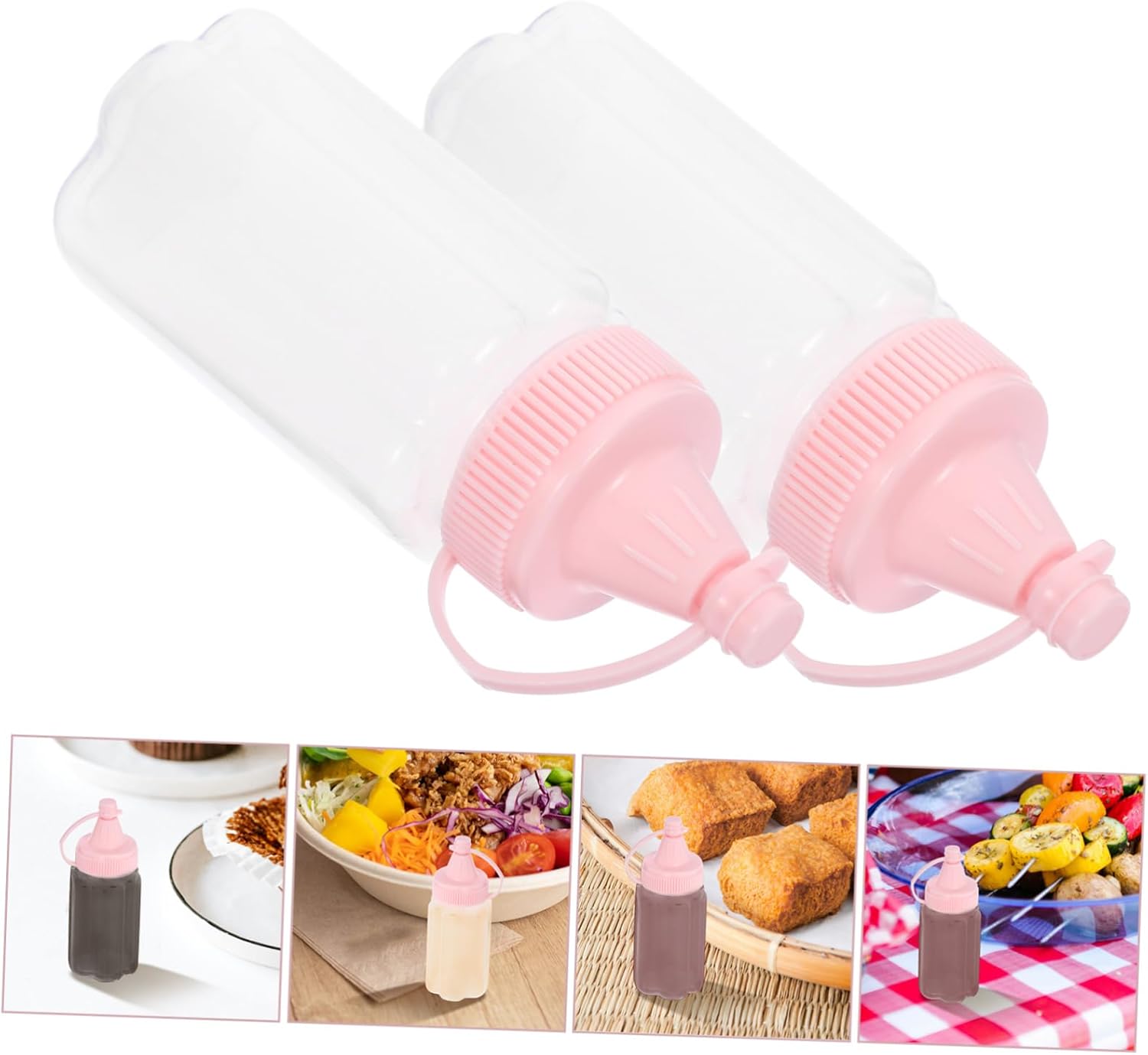 4pc Squeeze Bottle Kit for Ketchup Olive Oil Syrup