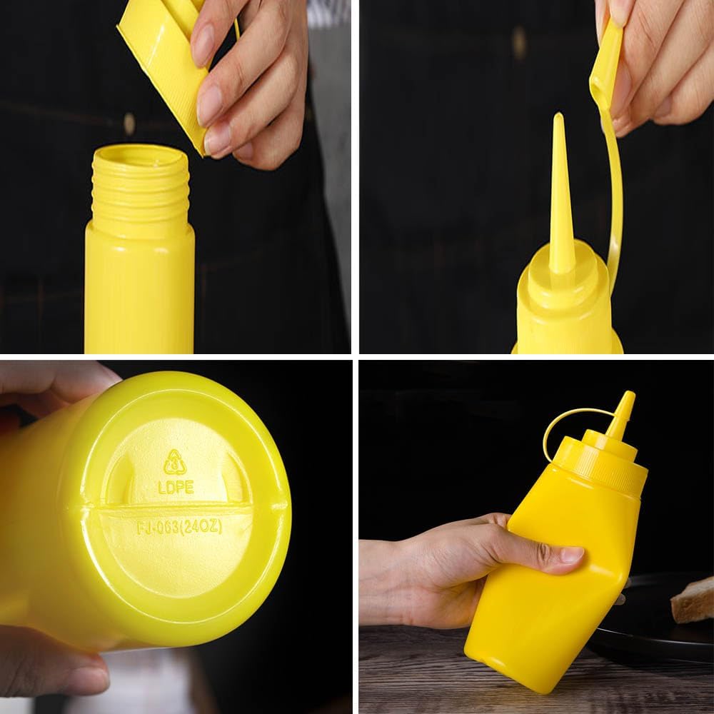 3-Piece Yellow Plastic Squeeze Bottles Effortless Living