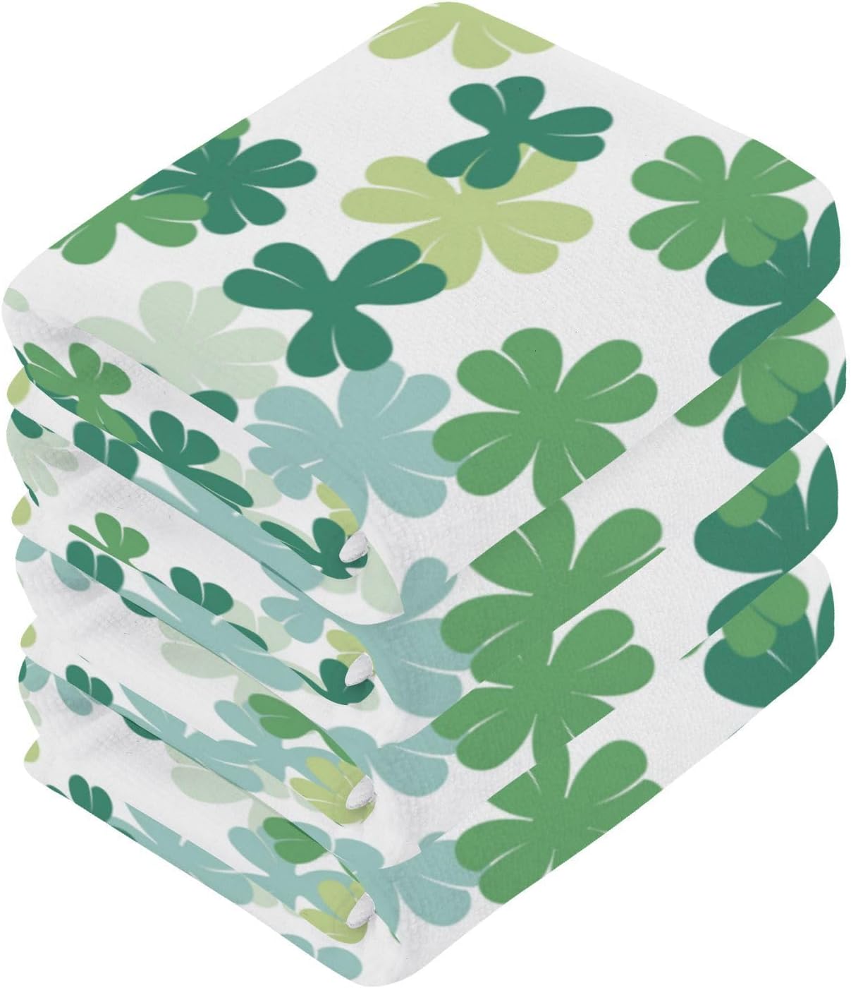 St Patricks Day Shamrock Soft Cotton Washcloths 2-Pack