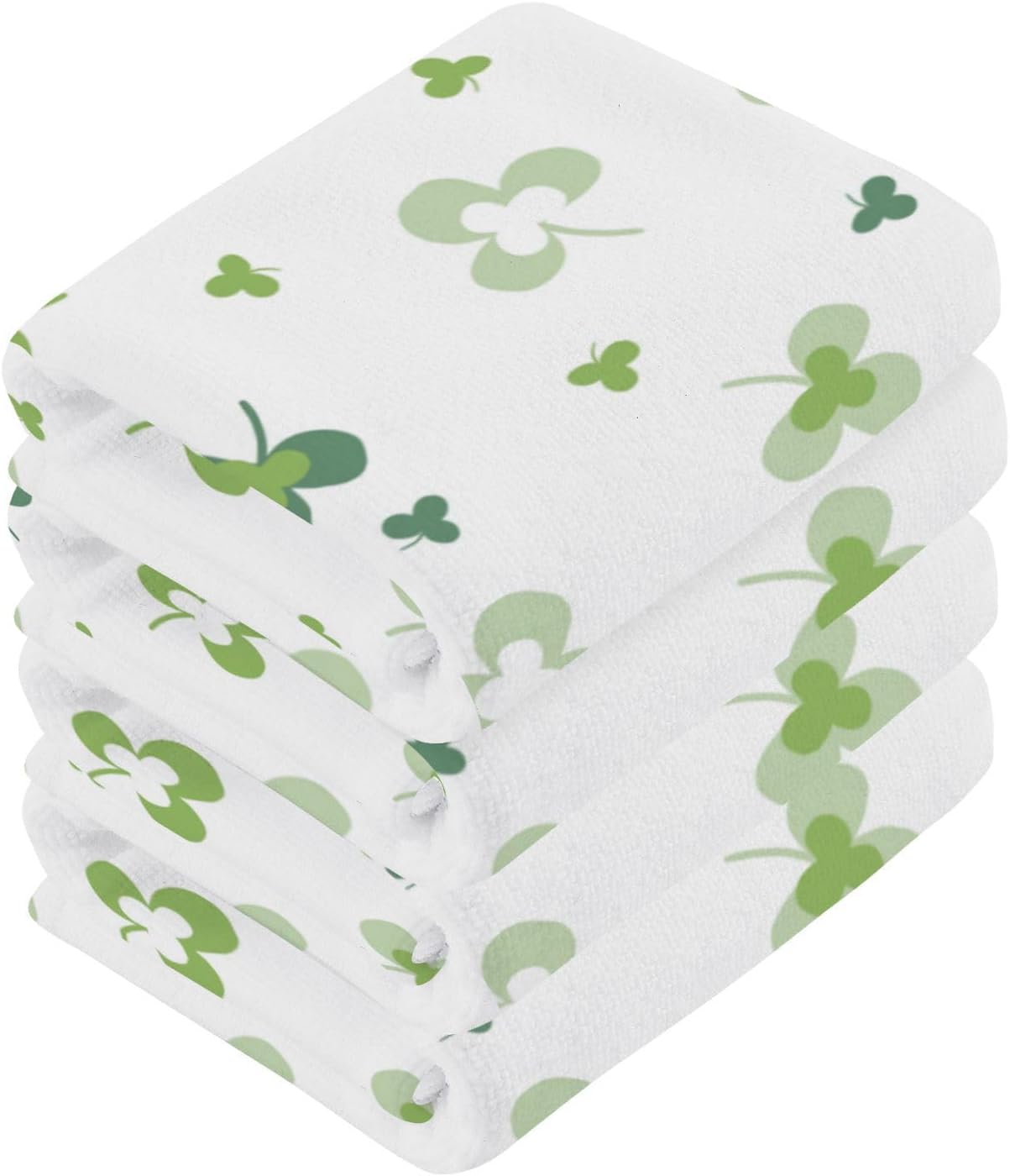 St Patricks Day Clover Washcloth Set Perfect for Daily Use