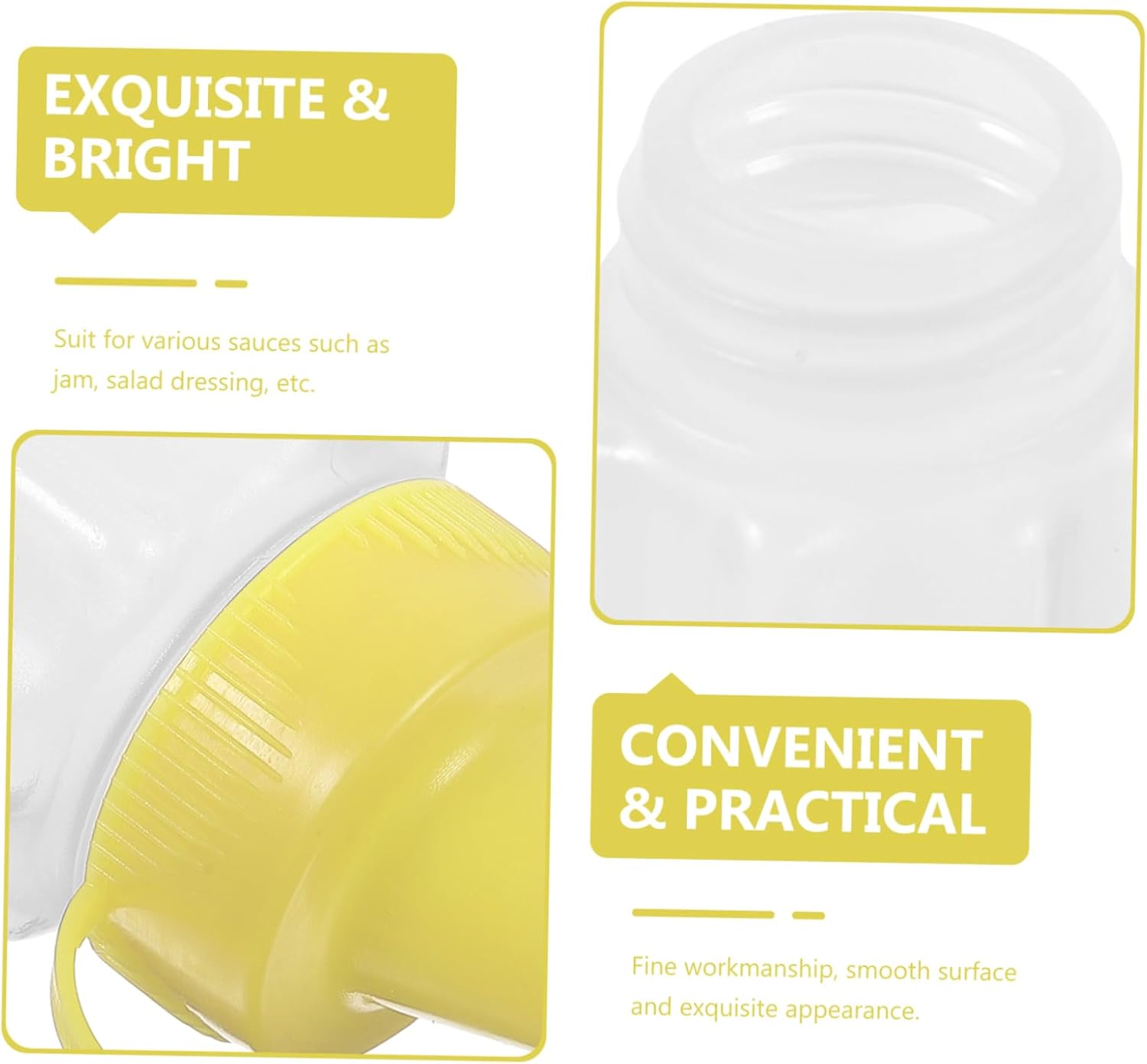 4-pack LABRIMP Squeeze Bottles - Store Squeezable Condiment Sauce Bottles